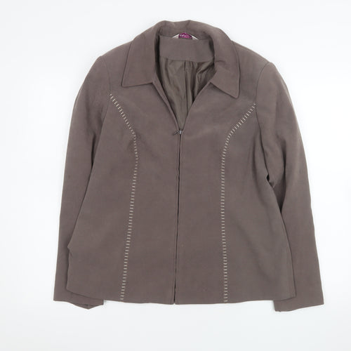 Bonmarché Women's Brown Size 14 Lined Zip-Up Jacket