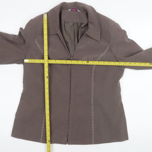 Bonmarché Women's Brown Size 14 Lined Zip-Up Jacket