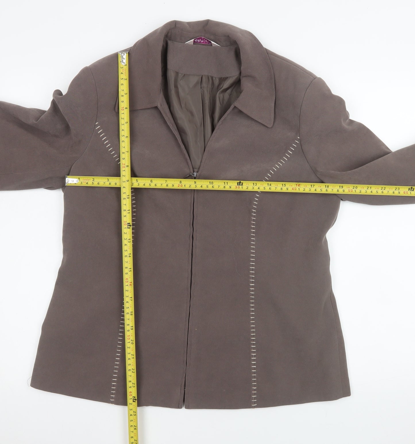 Bonmarché Women's Brown Size 14 Lined Zip-Up Jacket
