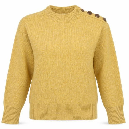 Primark Womens Yellow Crew Neck Button Detail Knit Jumper XS