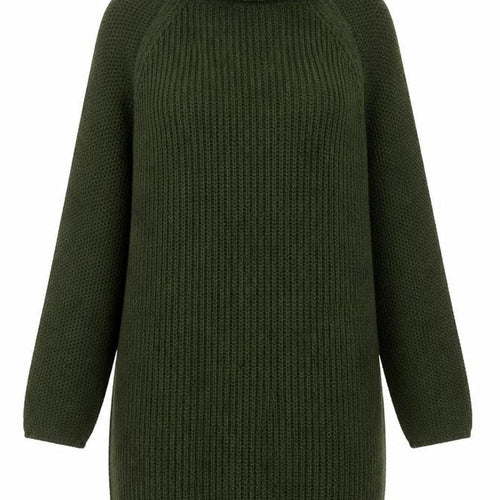 MISSPAP Women Green Roll Neck Long Sleeve Knit Jumper Dress Size 8