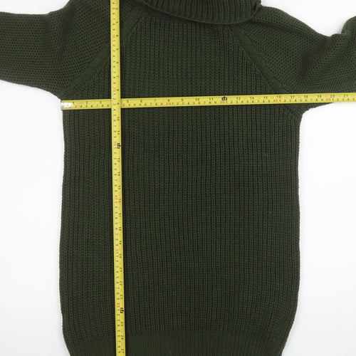 MISSPAP Women Green Roll Neck Long Sleeve Knit Jumper Dress Size 8
