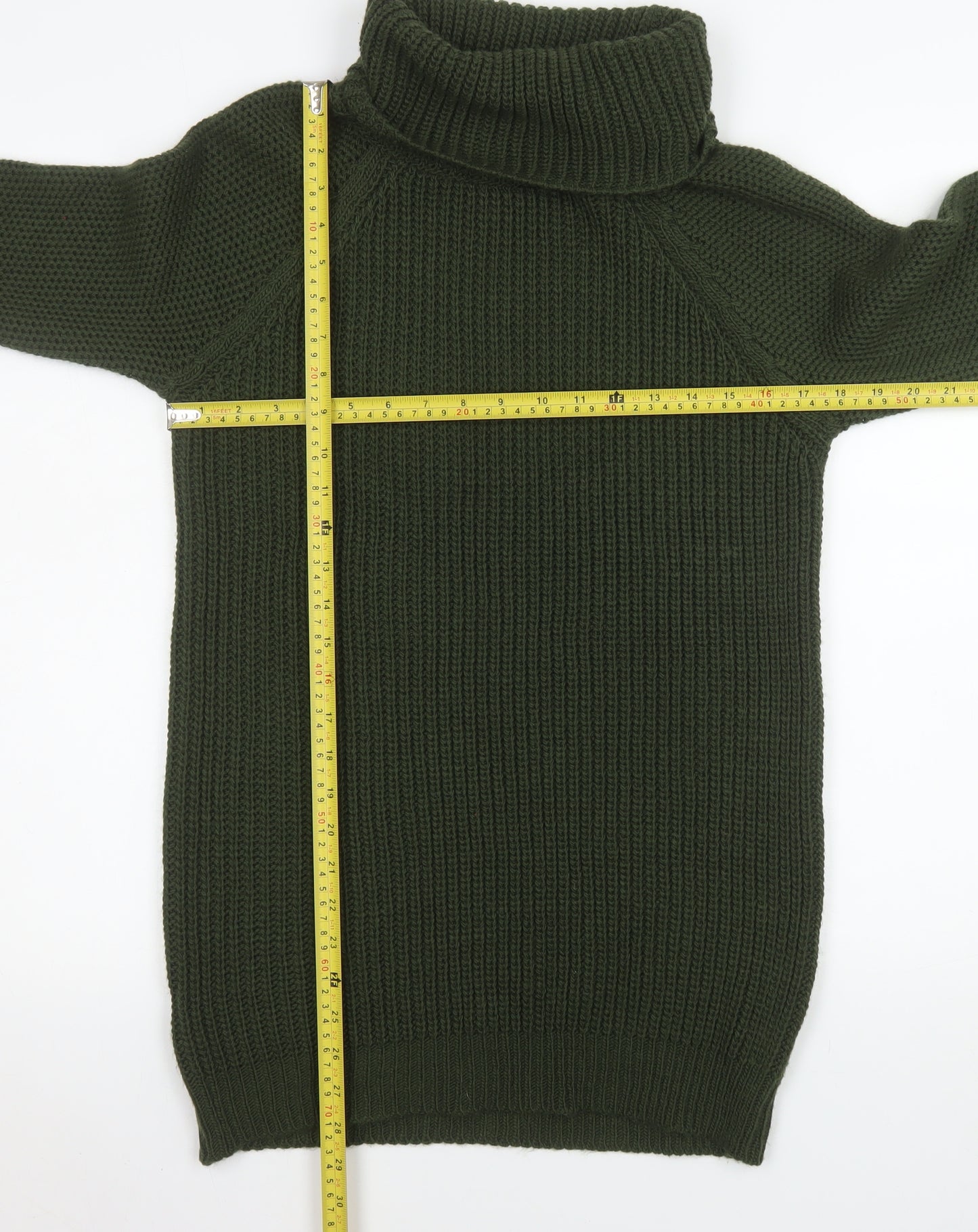 MISSPAP Women Green Roll Neck Long Sleeve Knit Jumper Dress Size 8