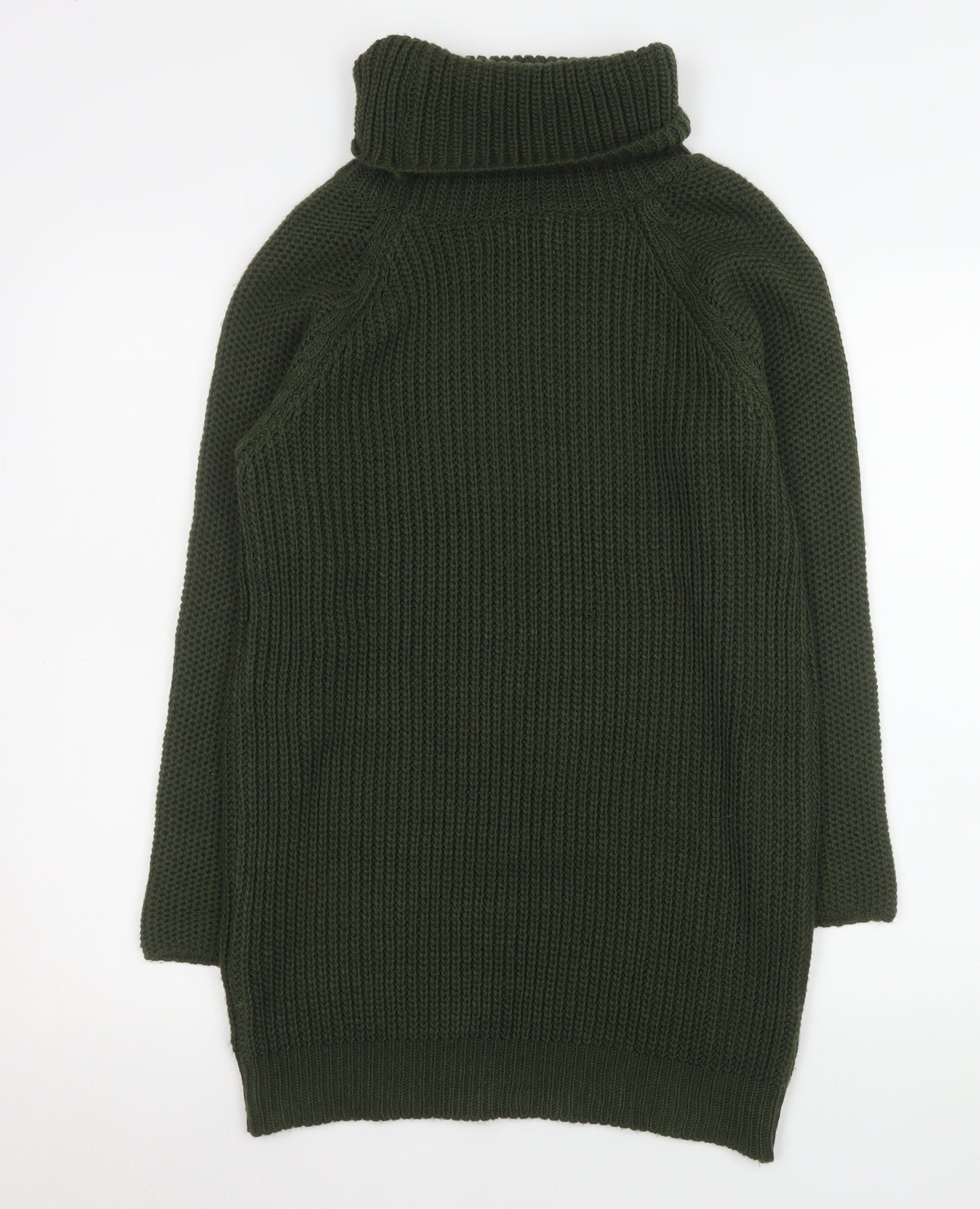 MISSPAP Women Green Roll Neck Long Sleeve Knit Jumper Dress Size 8