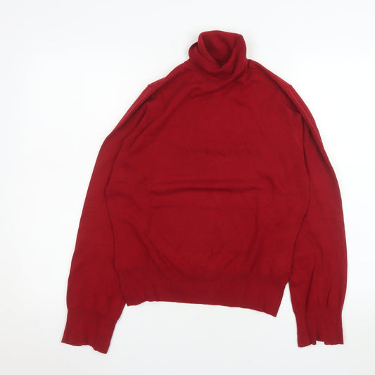Monsoon Women’s Red Roll Neck Cotton Blend Jumper Size 12