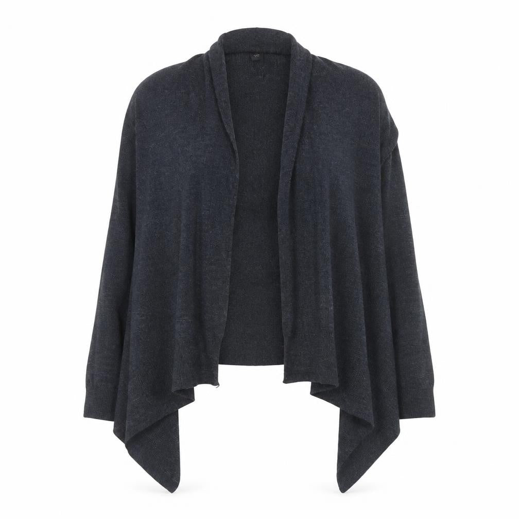Front view of H&M Women’s Grey Wool Blend Wrap Cardigan XS