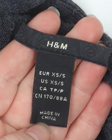 H&M Women’s Grey Wool Blend Wrap Cardigan XS