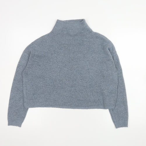 New Look Women Grey Mock Neck Long Sleeve Pullover Jumper Size S