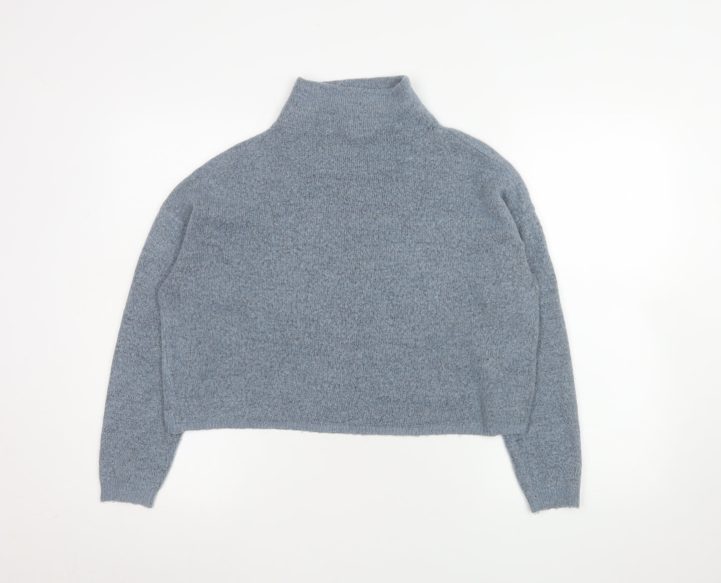 New Look Women Grey Mock Neck Long Sleeve Pullover Jumper Size S