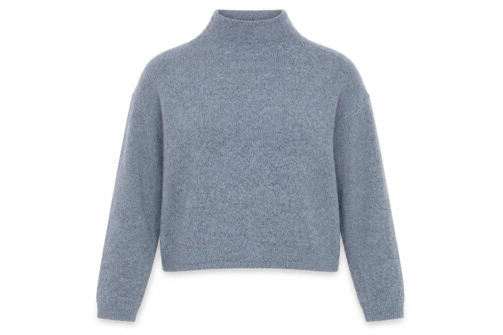 Front view of New Look Women Grey Mock Neck Long Sleeve jumper, size S