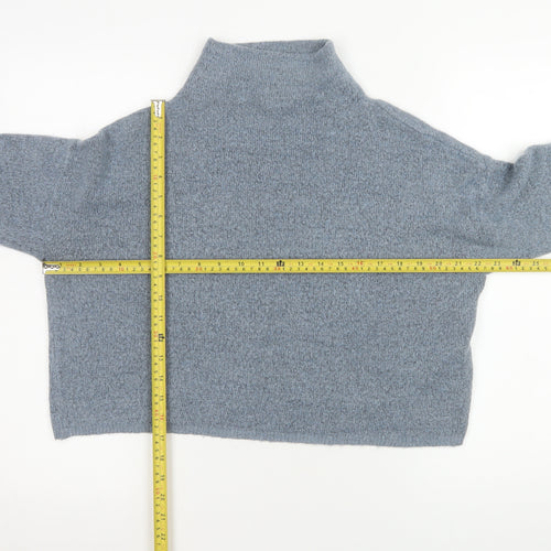 New Look Women Grey Mock Neck Long Sleeve Pullover Jumper Size S