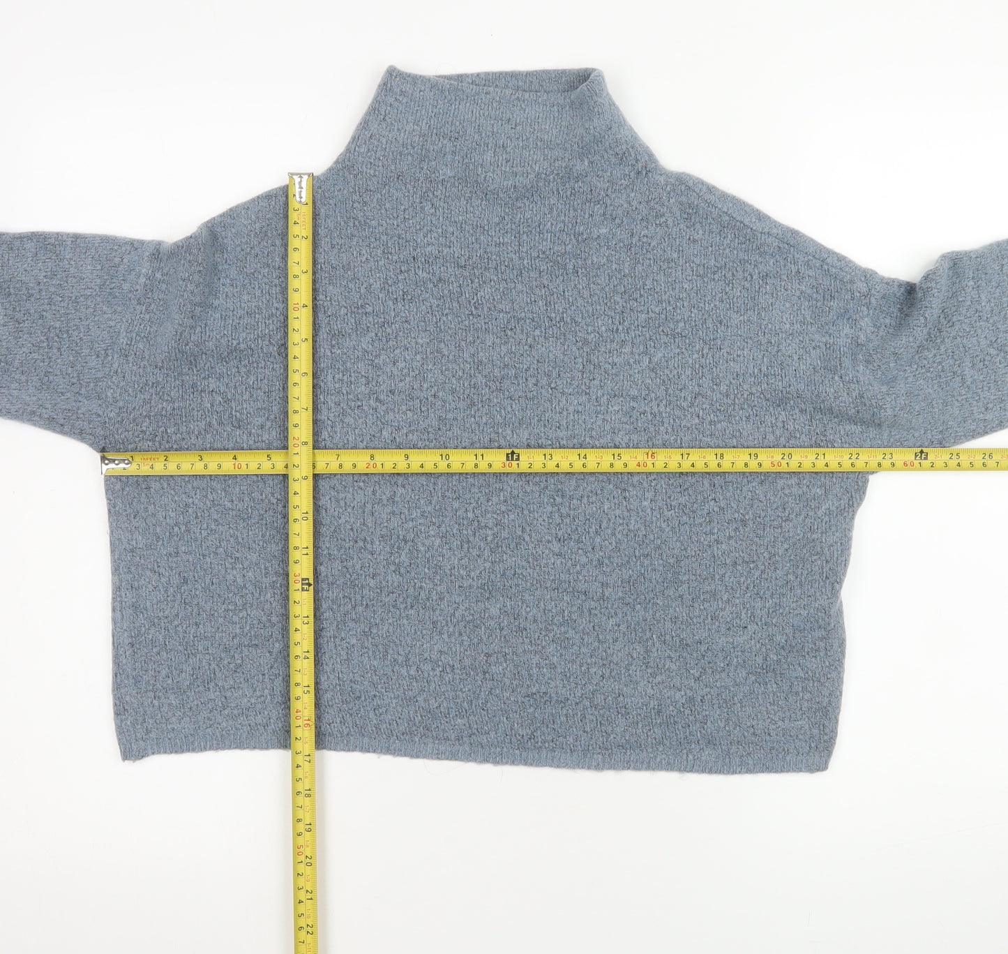 New Look Women Grey Mock Neck Long Sleeve Pullover Jumper Size S