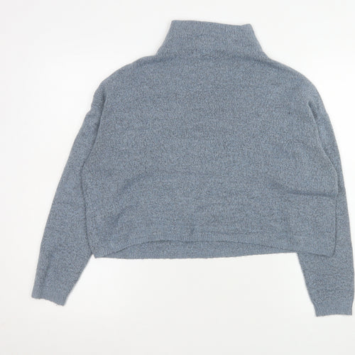 New Look Women Grey Mock Neck Long Sleeve Pullover Jumper Size S