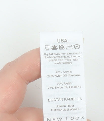 New Look Women Grey Mock Neck Long Sleeve Pullover Jumper Size S