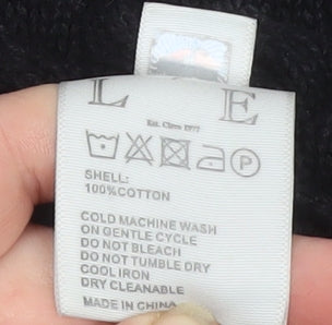 Luke Men’s Black XL Cable Knit Cotton Crew Neck Jumper