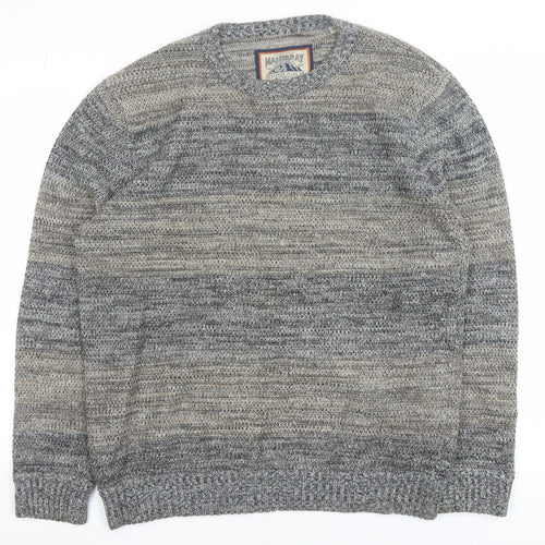 Mantaray Men's Grey Cotton Knit Crew Neck Jumper Size L