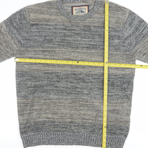 Mantaray Men's Grey Cotton Knit Crew Neck Jumper Size L