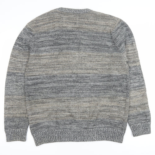 Mantaray Men's Grey Cotton Knit Crew Neck Jumper Size L