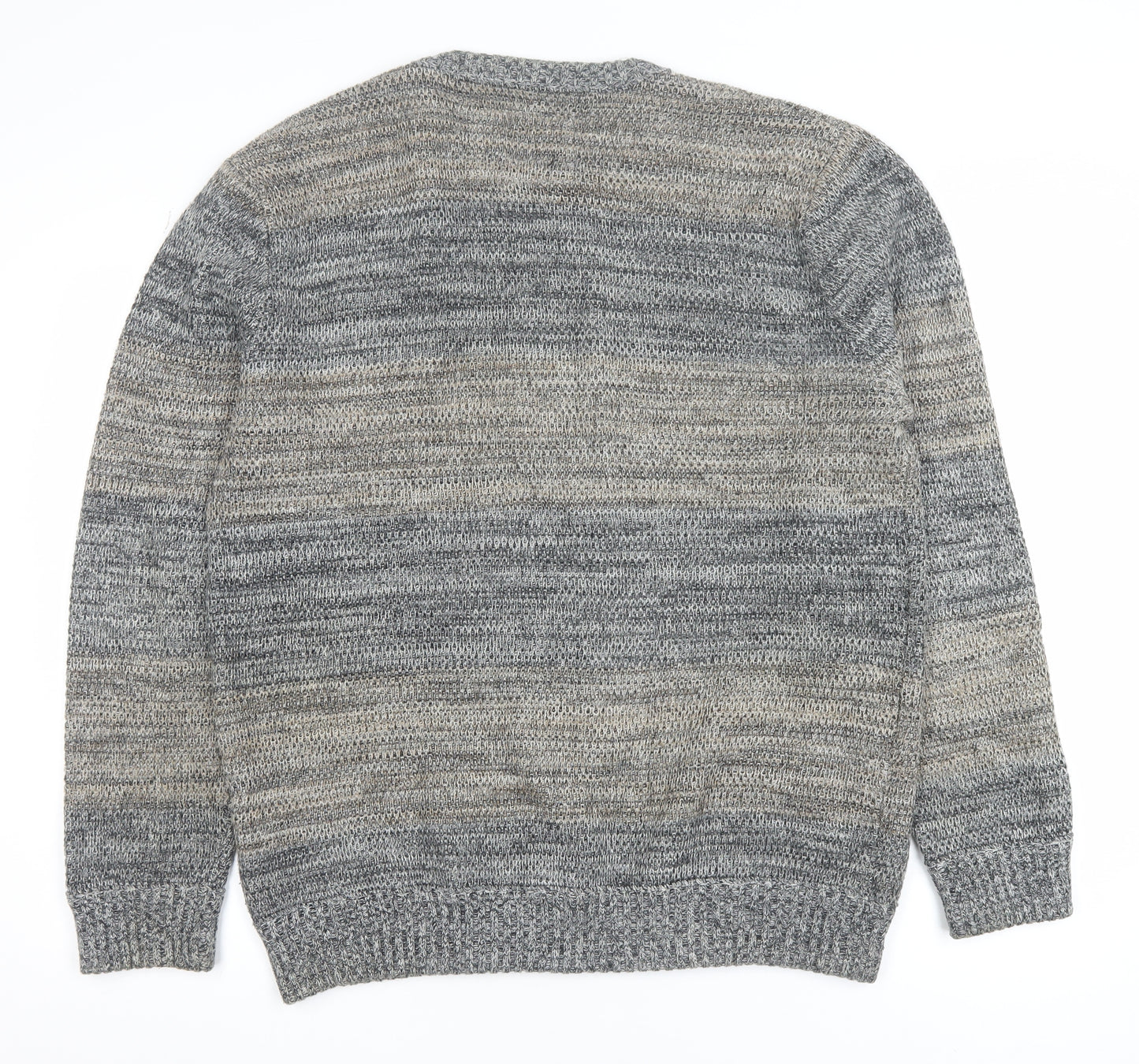 Mantaray Men's Grey Cotton Knit Crew Neck Jumper Size L