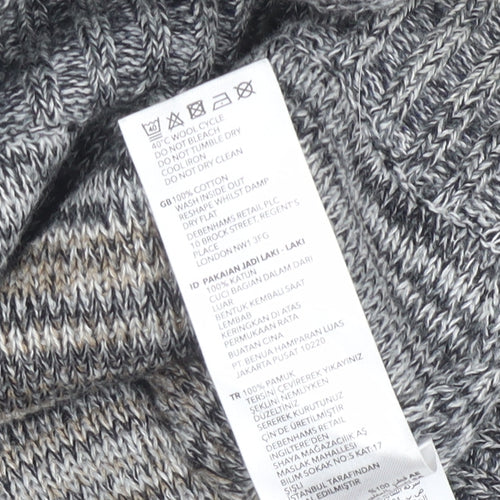 Mantaray Men's Grey Cotton Knit Crew Neck Jumper Size L
