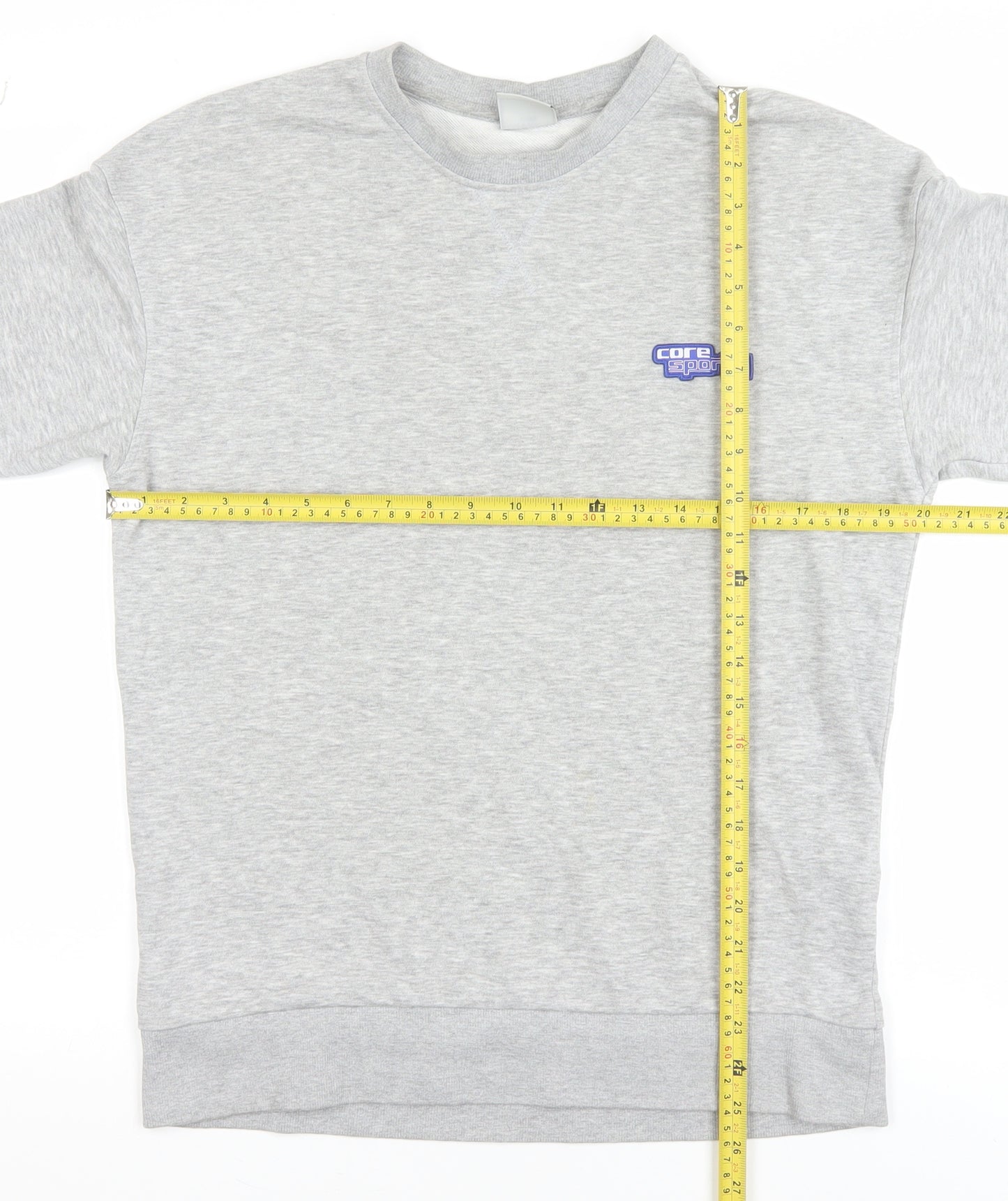 Jack & Jones Mens Grey Core Logo Pullover Sweatshirt Size S