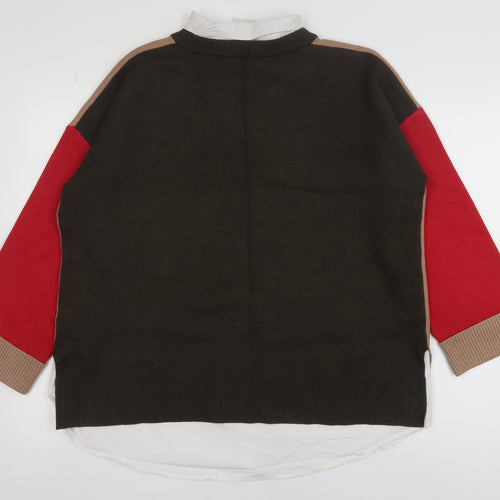Next Women’s Beige Colour Block Pullover Jumper Size 16