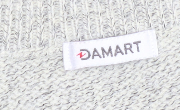 Damart Men's Grey L Cable-Knit Button Cardigan Jumper