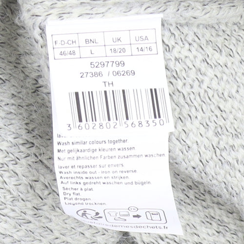 Damart Men's Grey L Cable-Knit Button Cardigan Jumper