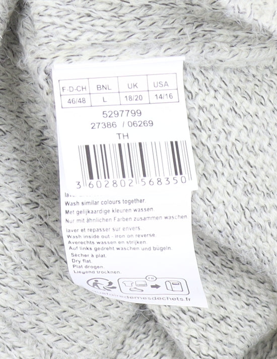 Damart Men's Grey L Cable-Knit Button Cardigan Jumper
