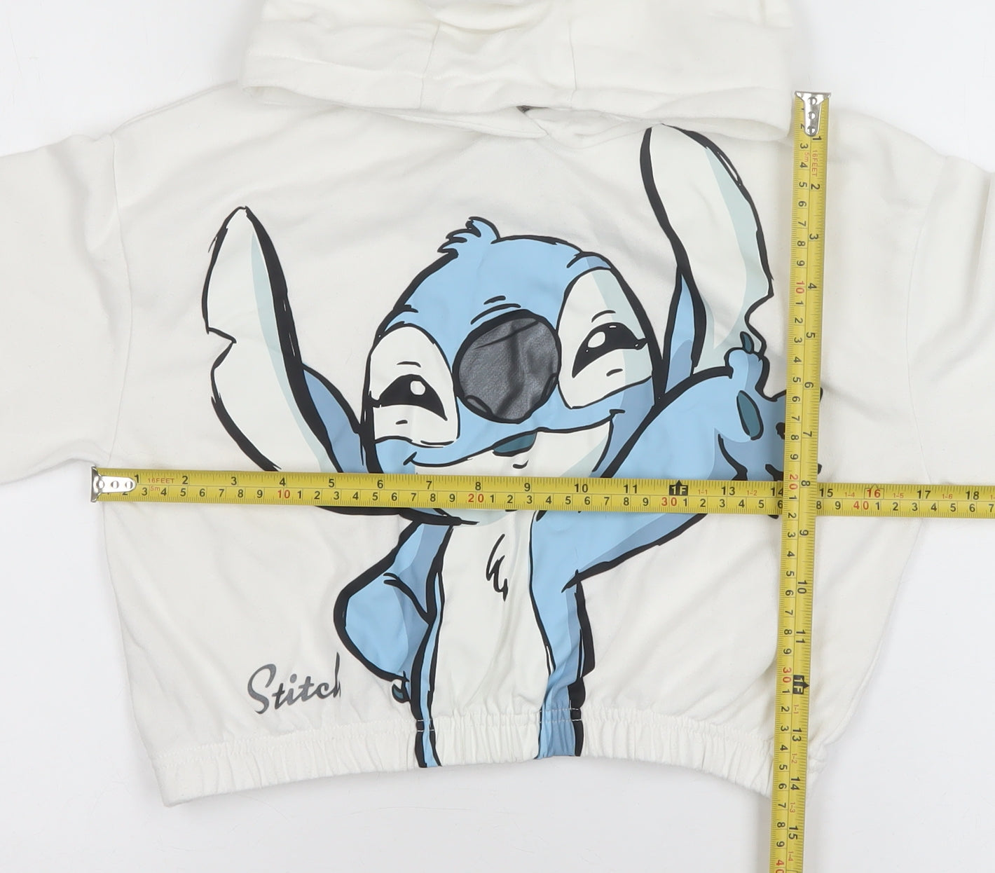 Primark Girls White Stitch Pullover Hoodie 10-11 Years Long Sleeve Disney