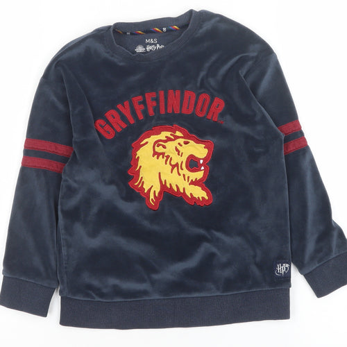Marks and Spencer Boys Blue Gryffindor Harry Potter Velour Pyjama Top 6-7 Years