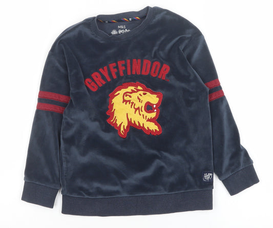 Marks and Spencer Boys Blue Gryffindor Harry Potter Velour Pyjama Top 6-7 Years