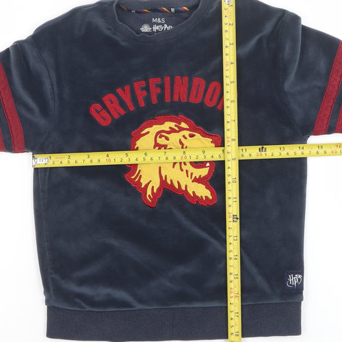 Marks and Spencer Boys Blue Gryffindor Harry Potter Velour Pyjama Top 6-7 Years