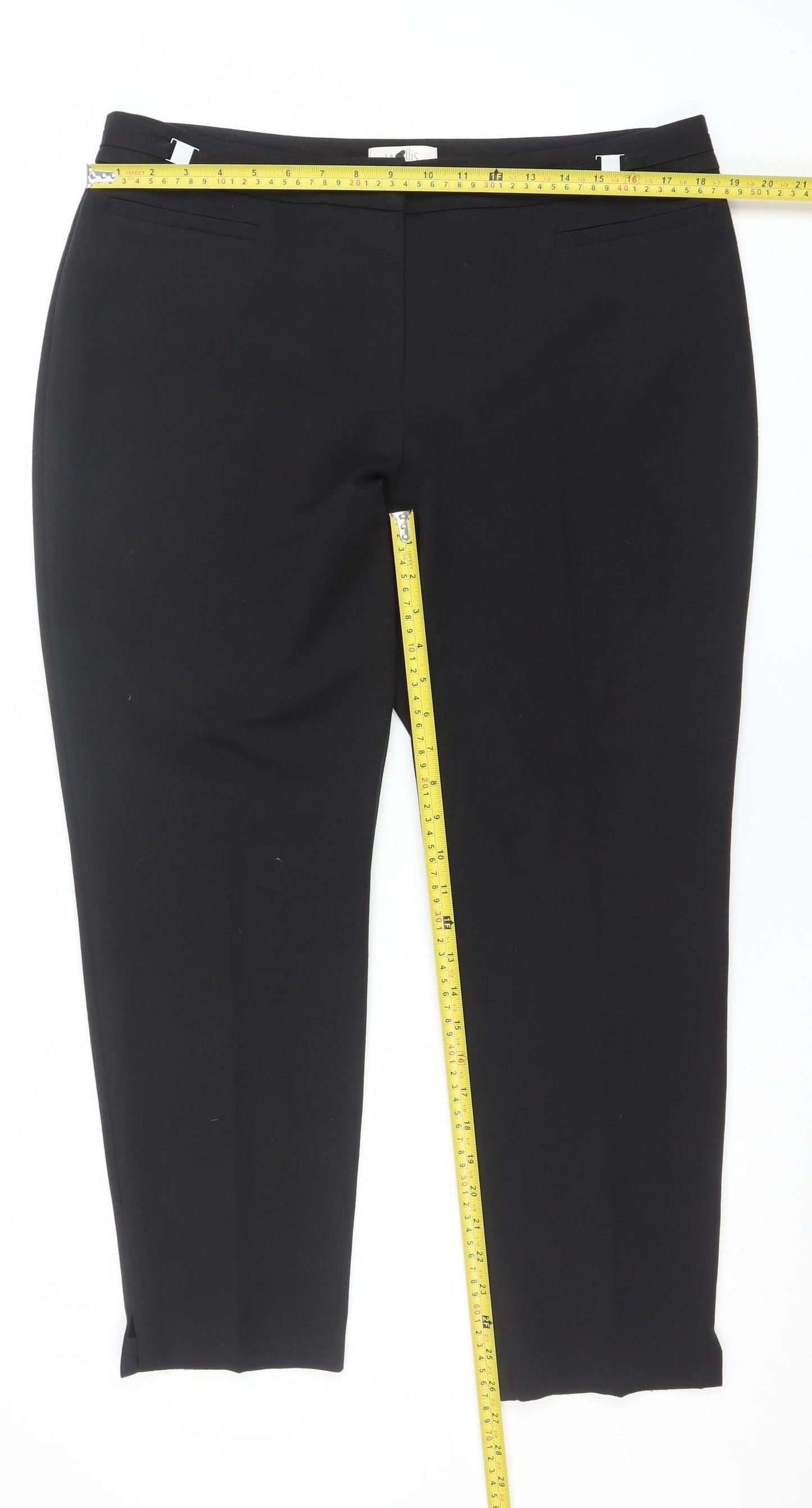 Wallis Petite Women's Black Size 16 Ankle Trousers Stretch Workwear