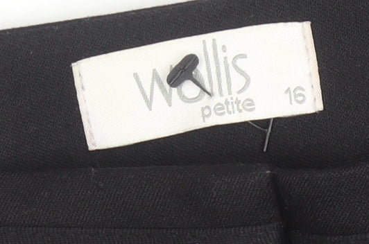 Wallis Petite Women's Black Size 16 Ankle Trousers Stretch Workwear