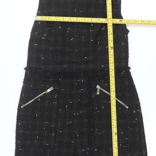 F&F Women's Black Gold Tweed Sleeveless Playsuit Size 8