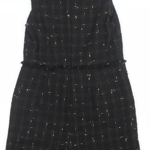 F&F Women's Black Gold Tweed Sleeveless Playsuit Size 8