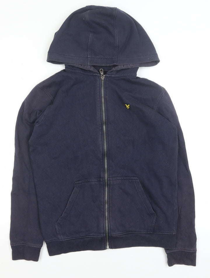 Lyle & Scott Junior Boys Navy Blue Full Zip Hoodie 14-15 Years Cotton Blend