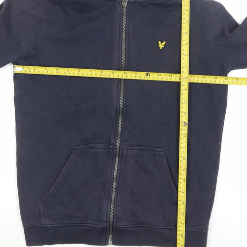 Lyle & Scott Junior Boys Navy Blue Full Zip Hoodie 14-15 Years Cotton Blend