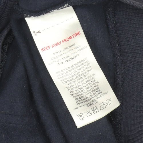 Lyle & Scott Junior Boys Navy Blue Full Zip Hoodie 14-15 Years Cotton Blend