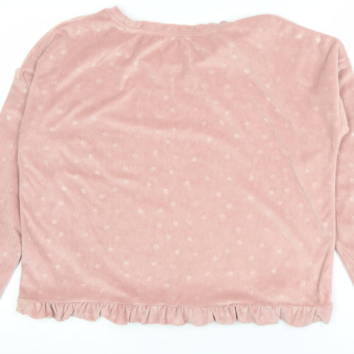 A La Mode Women's Pink Velour Star Pyjama Top Size 12