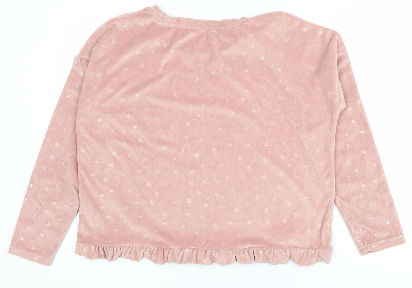 A La Mode Women's Pink Velour Star Pyjama Top Size 12
