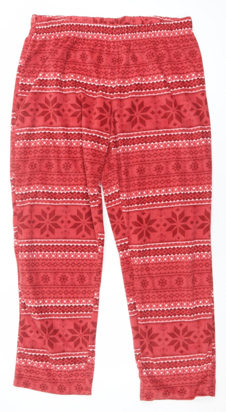 Esmara Women Red Fair Isle Fleece Pyjama Pants Size 14 Winter