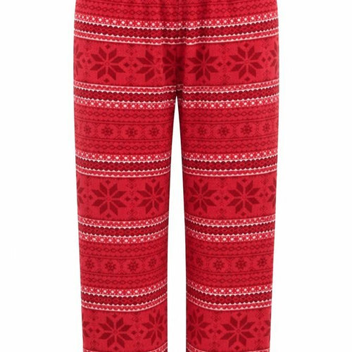 Esmara Women Red Fair Isle Fleece Pyjama Pants Size 14 Winter