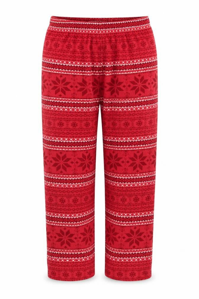 Esmara Women Red Fair Isle Fleece Pyjama Pants Size 14 Winter