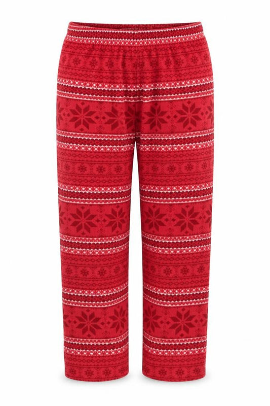 Esmara Women Red Fair Isle Fleece Pyjama Pants Size 14 Winter