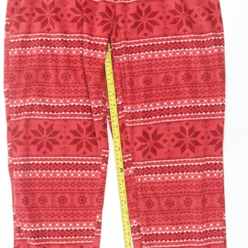 Esmara Women Red Fair Isle Fleece Pyjama Pants Size 14 Winter