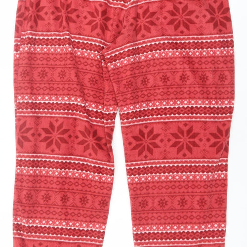 Esmara Women Red Fair Isle Fleece Pyjama Pants Size 14 Winter