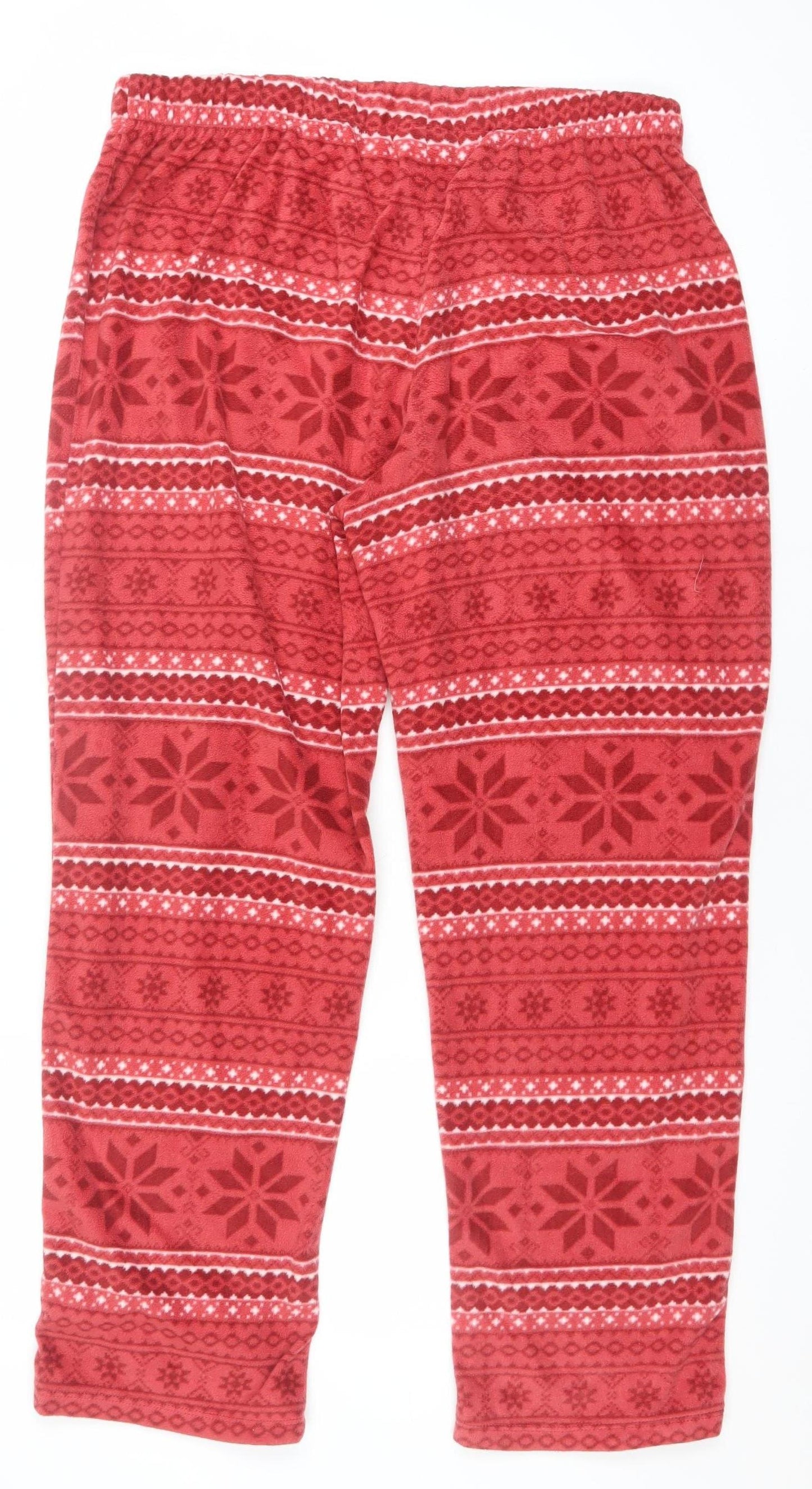 Esmara Women Red Fair Isle Fleece Pyjama Pants Size 14 Winter