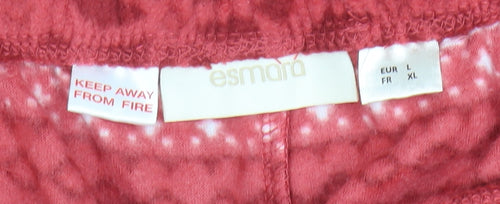 Esmara Women Red Fair Isle Fleece Pyjama Pants Size 14 Winter